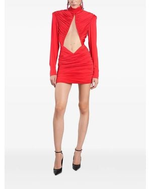 David Koma Robe Courte À Fronces - Red