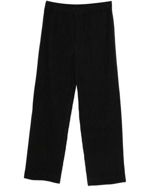 Homme Plissé Issey Miyake Pleated Wide-Leg Trousers - Black