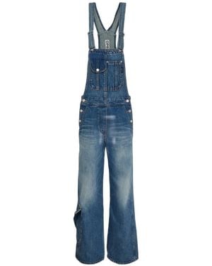 OPEN YY Cargo Pocket Denim Overalls - Blue