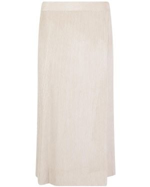 Peserico Jupe En Maille À Design Côtelé - White