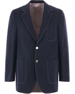 Thom Browne Single-Breasted Blazer - Blue