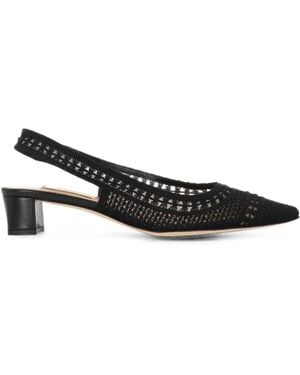 Arteana Crochet Mesh Slingback Court Shoes - Black