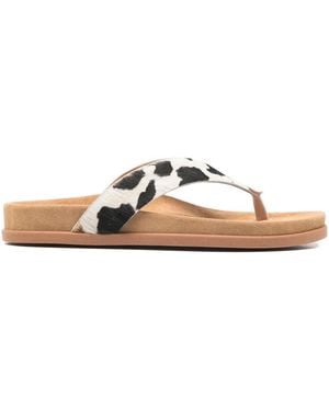 Ancient Greek Sandals Cow-Embellishment Sandals - Natural