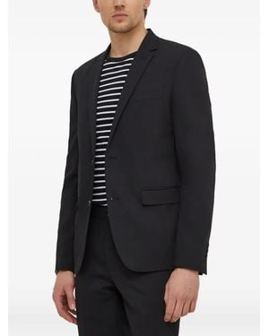 Lindbergh Notched Lapel Single Breasted Suit - Black