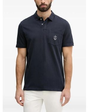 Guess Logo-Embroidered Chest-Pocket Polo Shirt - Blue