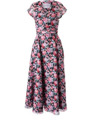 Carolina Herrera Abito Midi Con Stampa - Viola