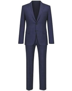 Canali Check Flap Pockets Suit - Blue