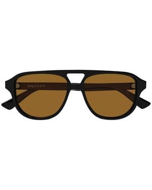 McQueen Pilot-Frame Sunglasses - Black