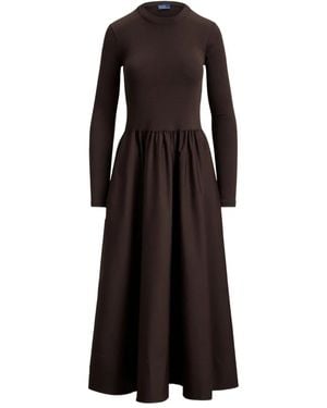 Polo Ralph Lauren Long-Sleeve Smock Midi Dress - Black