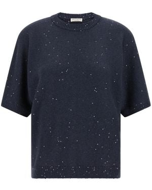 Brunello Cucinelli Jersey Con Lentejuelas - Azul