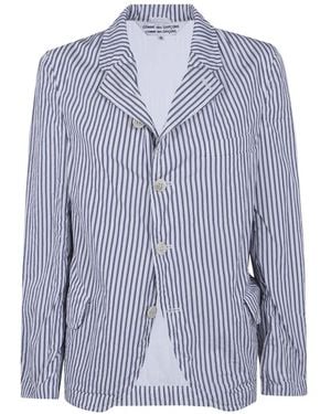 Comme des Garçons Striped Blazer - Blue