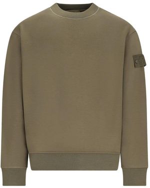 Stone Island 6100013 Cotton Wool-Fleece_S.I: Ghost Sweatshirt - Green