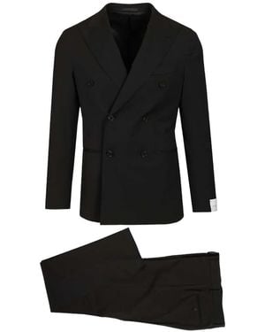 Caruso Aida Double-Breasted Suit - Black