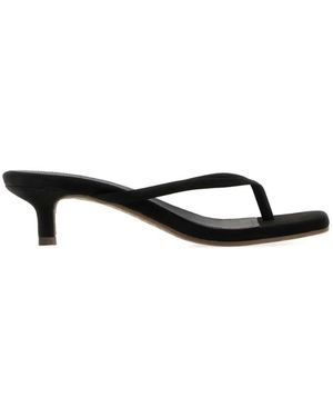 TKEES Julia Square-Toe Sandals - Black