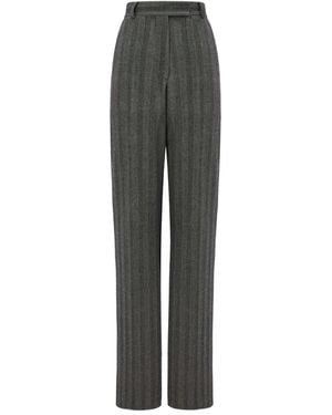 Ferragamo Pantaloni Con Motivo Chevron - Grigio