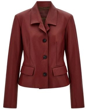 Ferragamo Jacke Aus Hirschleder - Rot