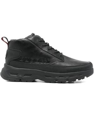 Bugatti Embossed Lace-Up Booties - Black
