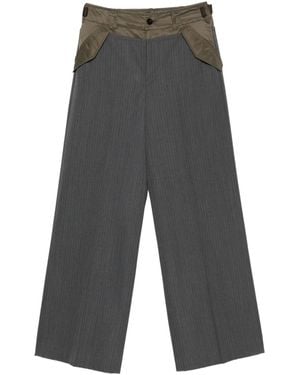 Sacai Pinstripe Paneled Pants - Gray