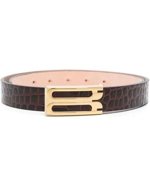 Victoria Beckham クロコエンボス ベルト - ブラウン