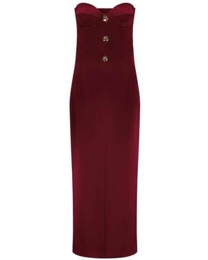 Violante Nessi Strapless Silk Gown - Red