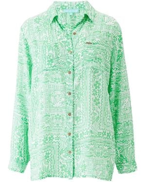 Melissa Odabash Floral-Print Shirt - Green