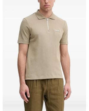 BALR Zip-Neck Polo Shirt - Natural
