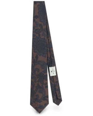 Etro Floral-Paisley Jacquard Tie - White
