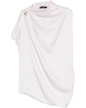 Fabiana Filippi Draped-Detail Knot-Embellished Top - White