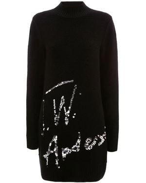 JW Anderson スパンコールロゴ ミニドレス - ブラック