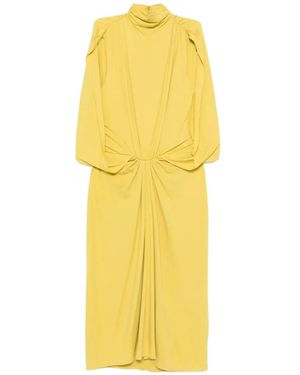 Esse Studios Vestido Solina Fruncido - Amarillo