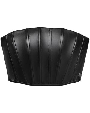 Marc Jacobs Strapless Leather Corset Top - Schwarz