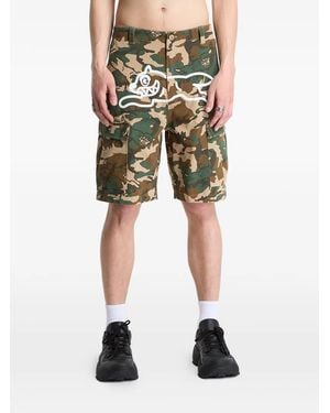 ICECREAM Running Dog Woodland Camouflage Cargo Shorts - Green