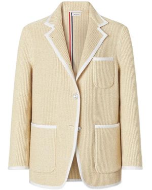 Thom Browne Blazer Con Dettaglio A Righe - Neutro