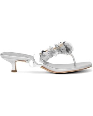 Michael Kors Loretta Sequin-Embellished Sandals - White