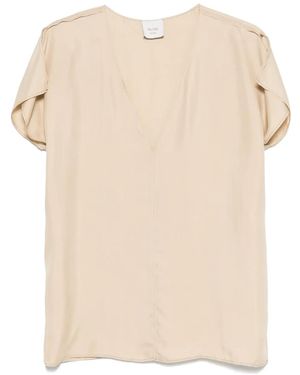 Alysi Silk-Satin Blouse - Natural