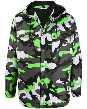 Valentino Garavani Camouflage Print Hooded Jacket - Green