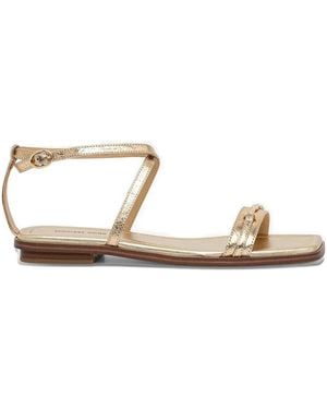 MICHAEL Michael Kors Lena Metallic Leather Sandals - White