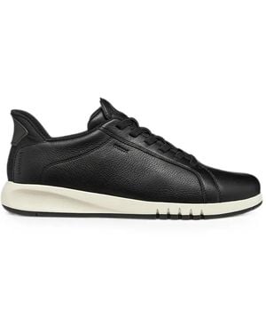 Geox Aerantis Plus Leather Lace-Up Sneakers - Black