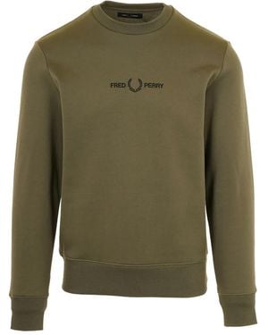 Fred Perry Logo Crew-neck Sweater - Green