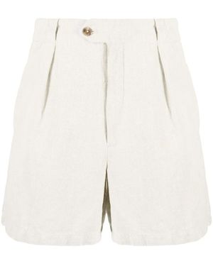 Closed High-Waisted Organic-Cotton Shorts - White