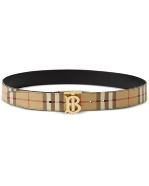 Burberry Reversible Check Tb Belt - Black