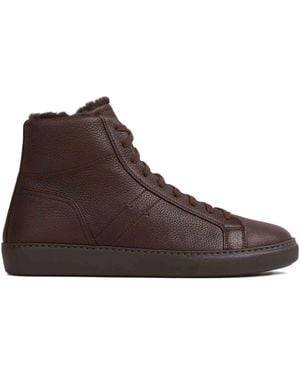 Henderson Boris Leather High-Top Sneakers - Brown