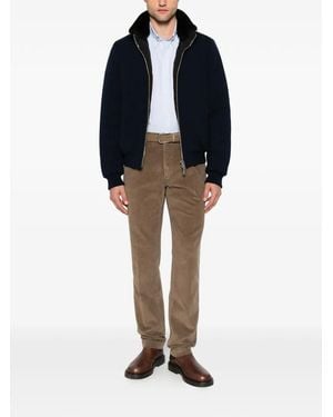 Moorer Shearling-Collar Zip-Up Jacket - Black