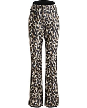 Fusalp Leopard-Print Side-Stripe Ski Pants - White