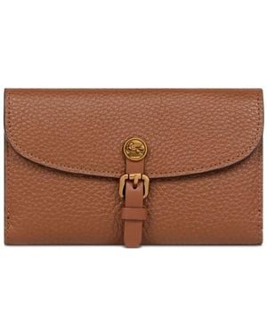 Etro Logo-Detail Leather Wallet - Brown