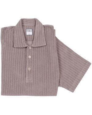 Fedeli Knitted Polo Shirt - Purple