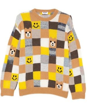 Moschino Checked Jumper - Yellow