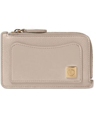 Stella McCartney Logo-Plaque Zipped Cardholder - Natural