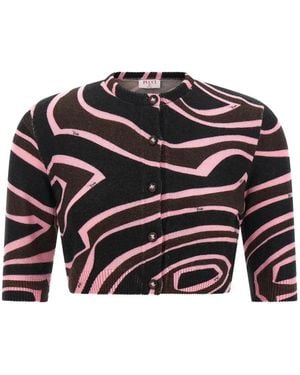 PUCCI Onde Cropped Cardigan - Black