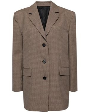 Juun.J Loose Fit Single Jacket - Brown